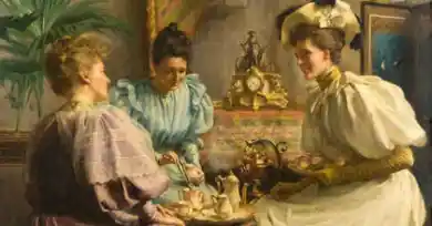 Alfred Oliver «Tea in the garden»