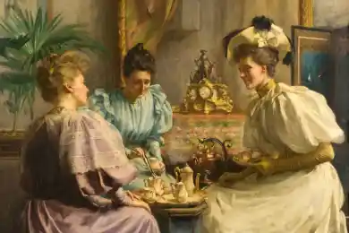 Alfred Oliver «Tea in the garden»